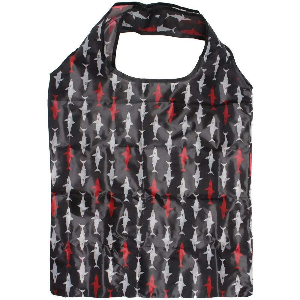 Сумка - шоппер с карабином «ИДЕЯДОМА», принт акулы, 60*38см/нагрузка до 10кг (инд. пакет истикер)