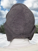 Шапка ушанка зимняя вязаная на флисе