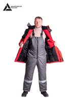 Куртка зимняя мужская «СЕВЕРНАЯ ШИРОТА» цв.серый/красный