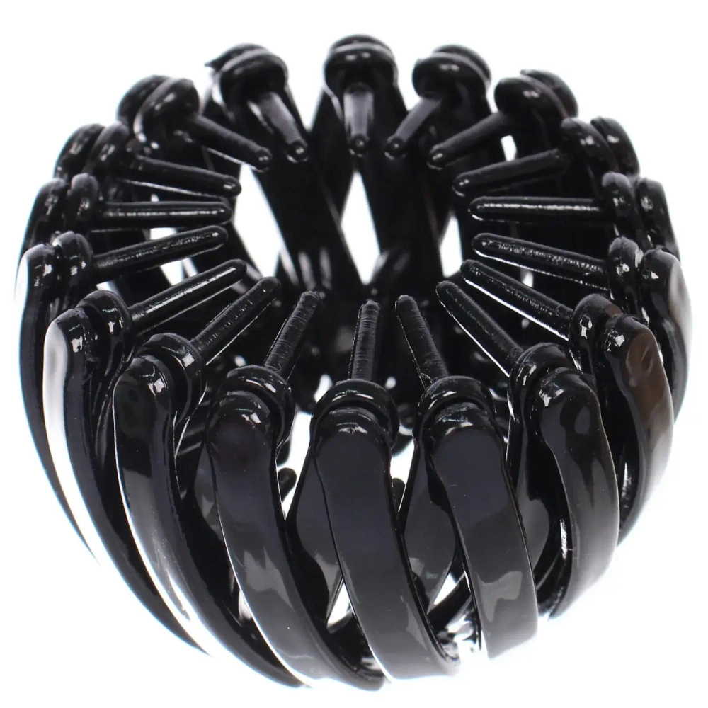 Заколка - автомат пластиковая «KLEVER», цвет черный, 7*14см (в пакете с подвесом)