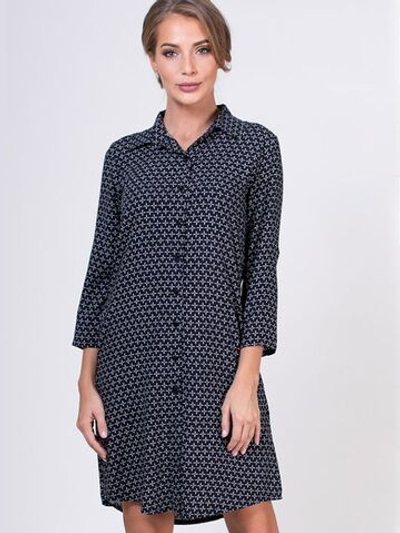 Короткое платье-рубашка на пуговках (Размер: XL) (Цвет: черный)