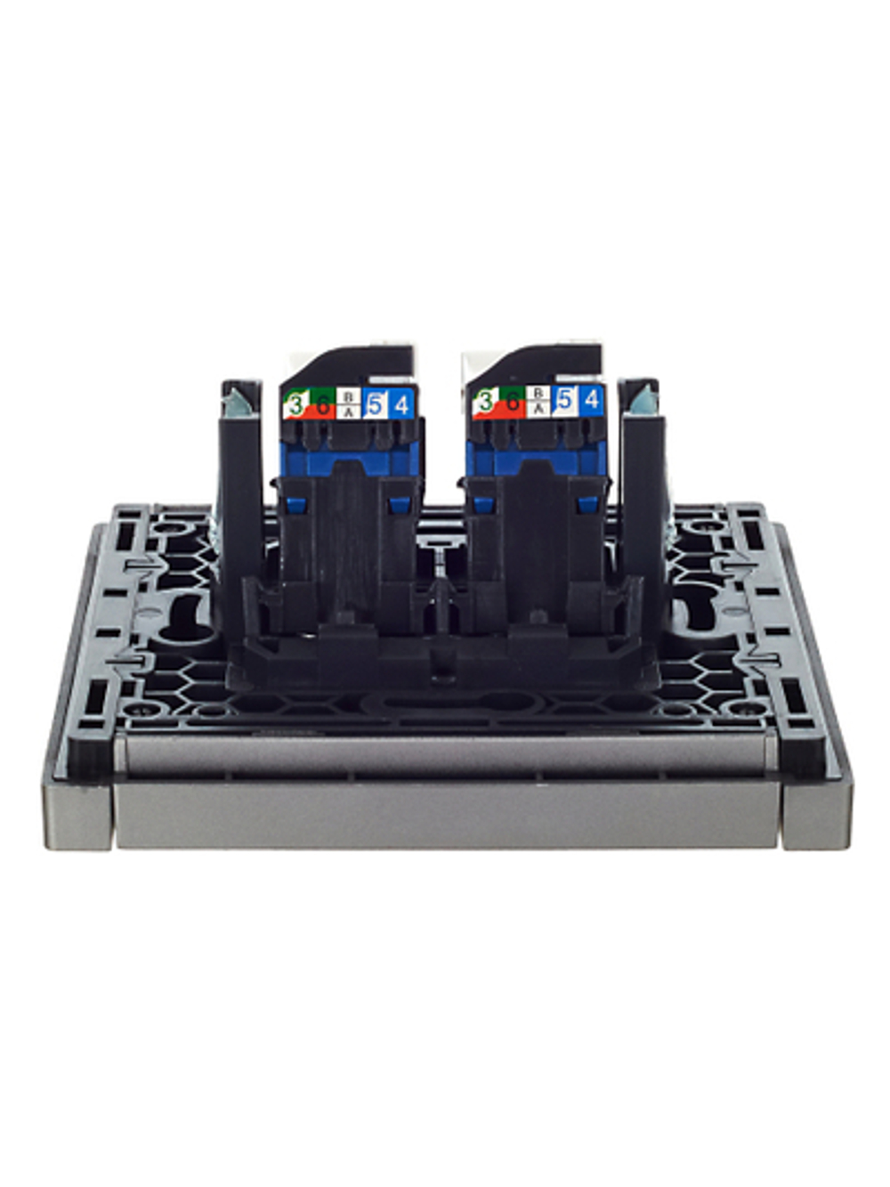 FORTE&PIANO Розетка компьютерная двойная RJ45 кат.6 FP534 сталь IEK