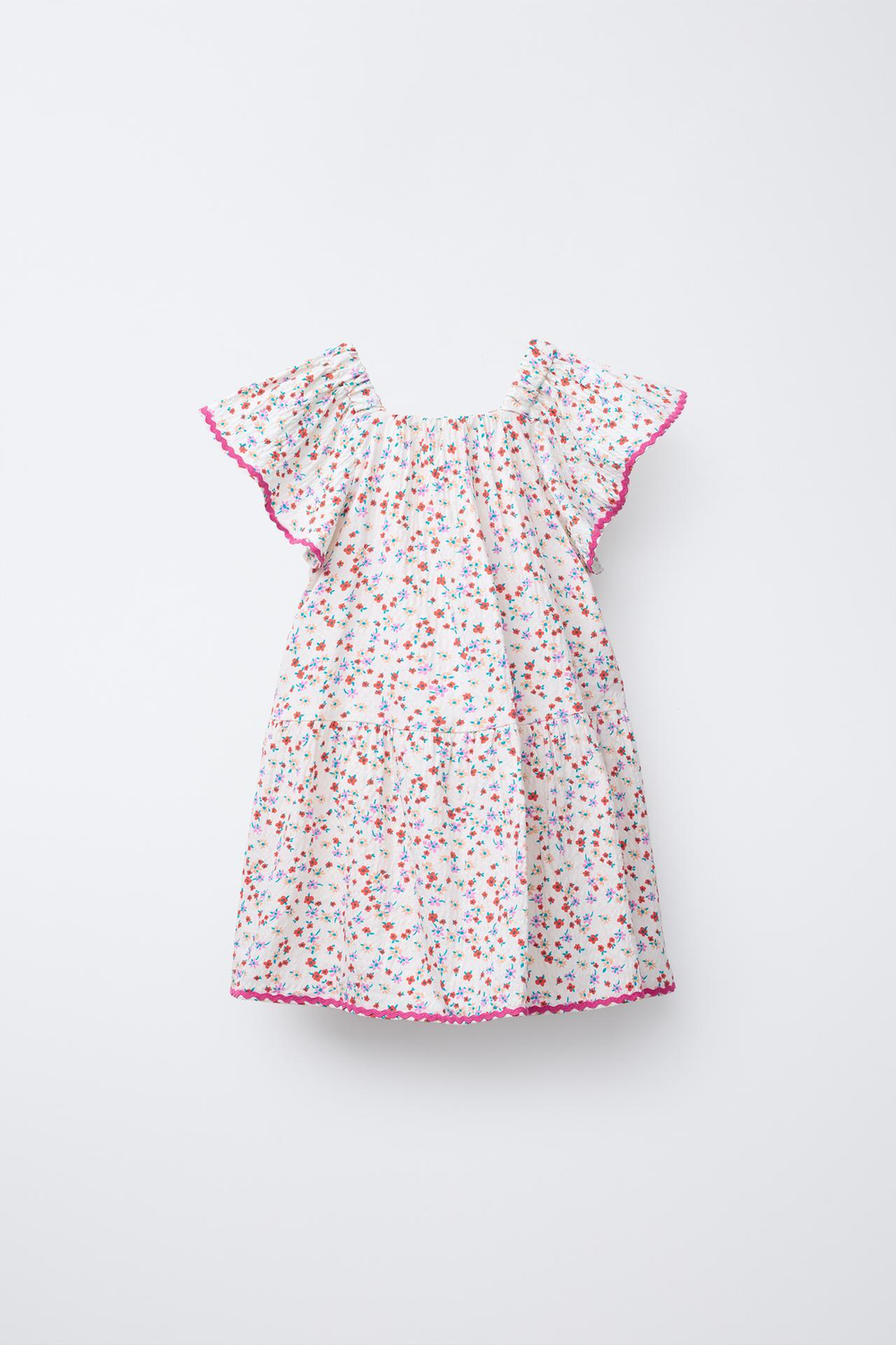 ZARA ПЛАТЬЕ С ЦВЕТОЧНЫМ ПРИНТОМ, ЭКРЮ