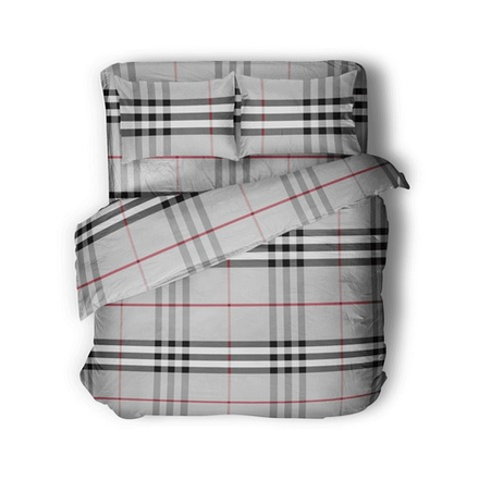 Комплект постельного белья 1,5сп SQUARE BURBERRY GREY, 100% хлопок