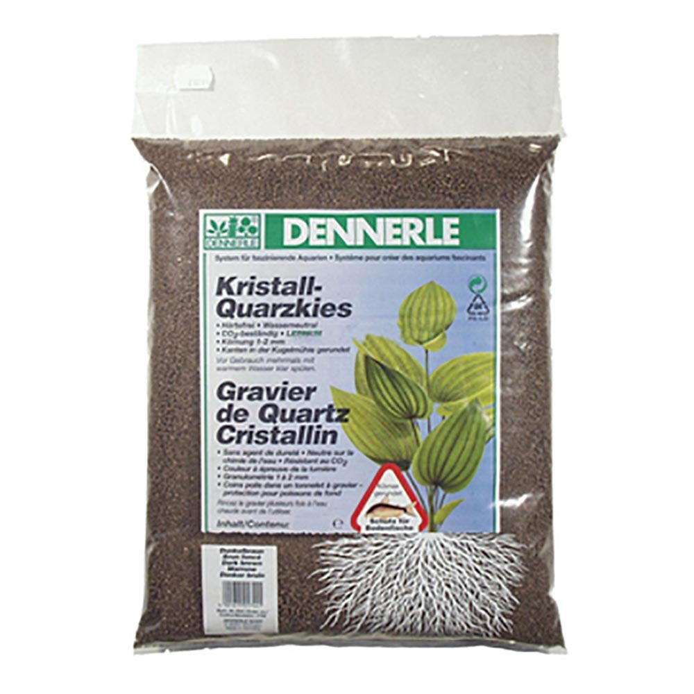 Dennerle Kristall-Quarz 10 кг - грунт для аквариума 1-2 мм, темно-коричневый