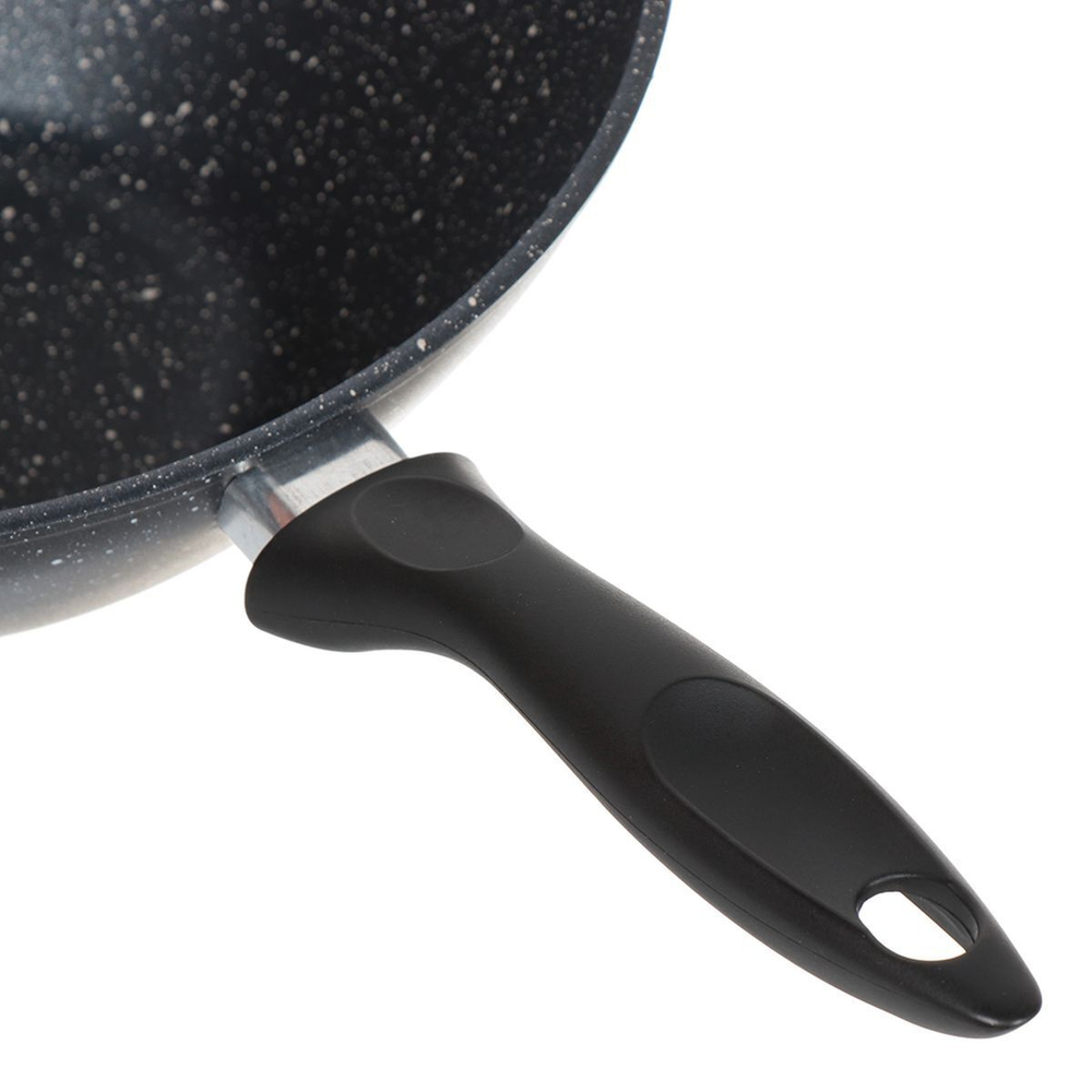 Сковорода-вок алюминий, 28 см, антипригарное покрытие, Vari, Каменная, черная, ККLWBL35128
