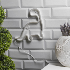 Неоновая вывеска Динозавр 24×24 см., батарейки ААх3, USB, зелёный, Luazon Lighting (7989797)