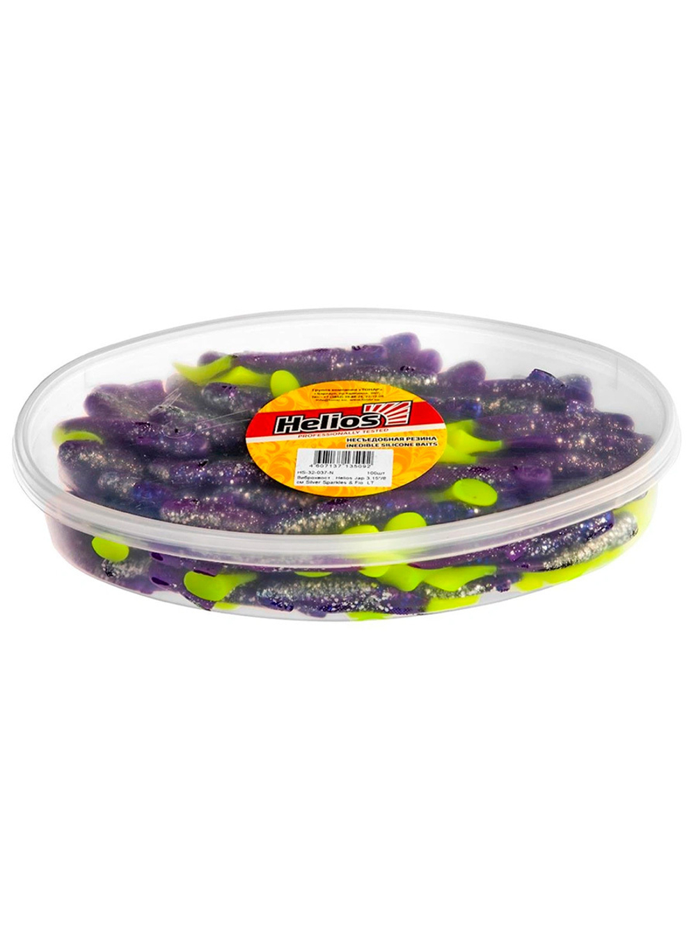 Виброхвост несъедобный Helios Jap 3.15"/8 см White RT 100шт. (HS-32/1-003-N)