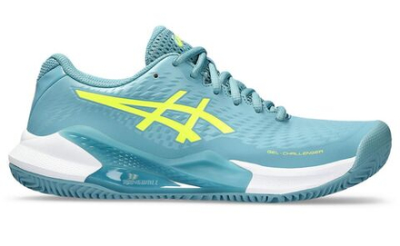 Женские Кроссовки теннисные Asics Gel-Challenger 14 Clay - gris blue/safety yellow