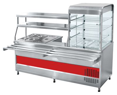 Прилавок-витрина Abat ПВХМ-70КМУ нерж., витрина справа