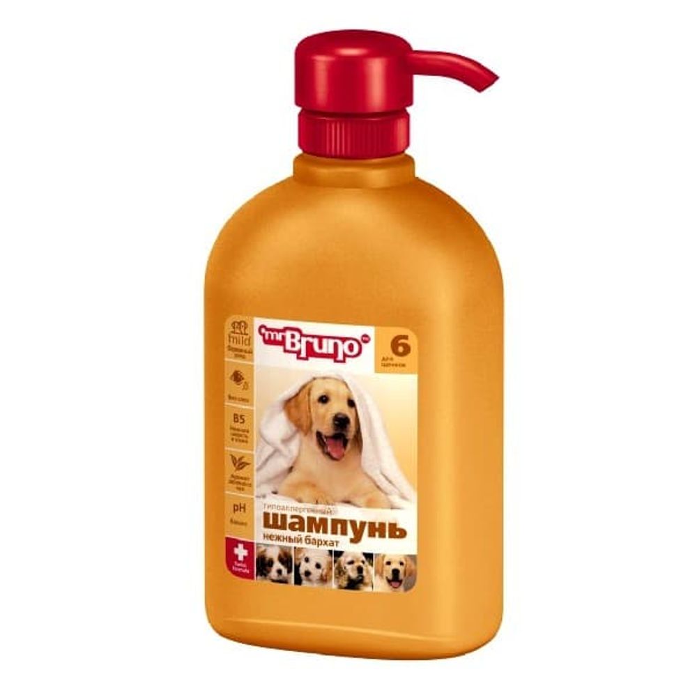 Mr. BRUNO 350мл шампунь-кондиционер №6 для щенков Нежный бархат