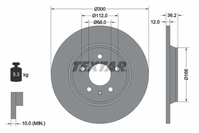 TEXTAR - 92160103-TET - Brake Disc