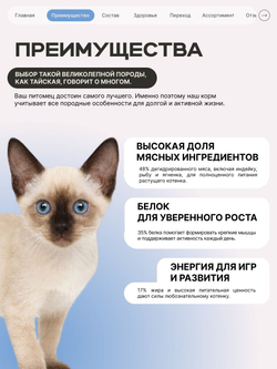 Корм сухой для котят породы Тайская, с лососем, 2 кг, QUATTRO
