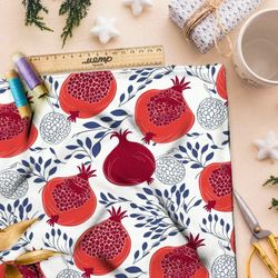 Ткань премиум интерлок плоды граната