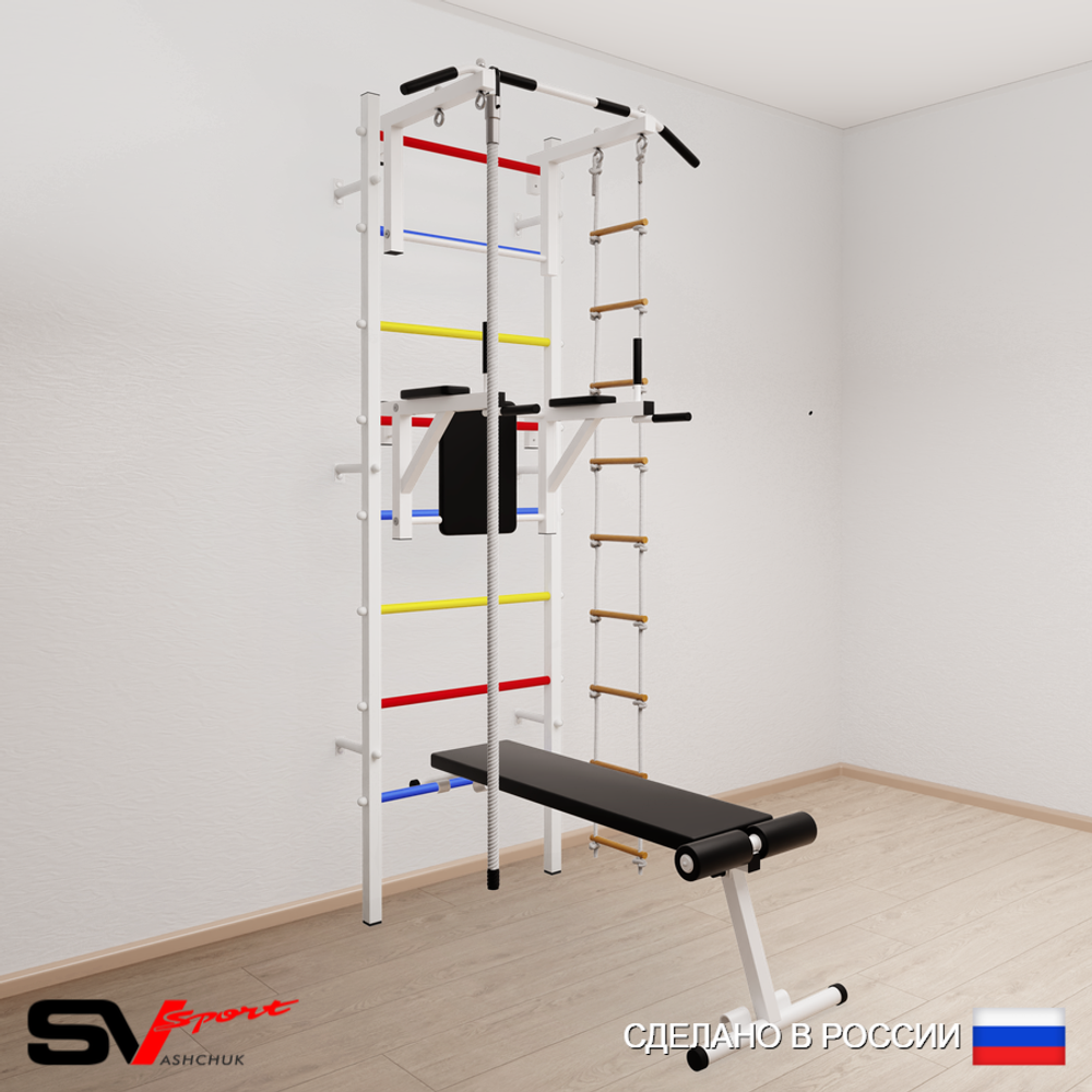 Шведская стенка Sv Sport 585 (Турник стандарт/Брусья/Скамья/Канат/Лестница)