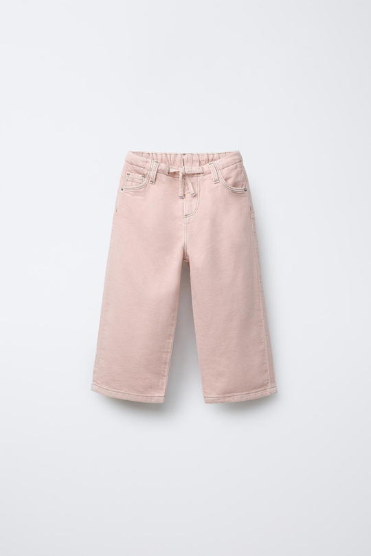 ZARA БРЮКИ КАРГО WIDE LEG ИЗ ТВИЛА, ПУДРОВО-РОЗОВЫЙ