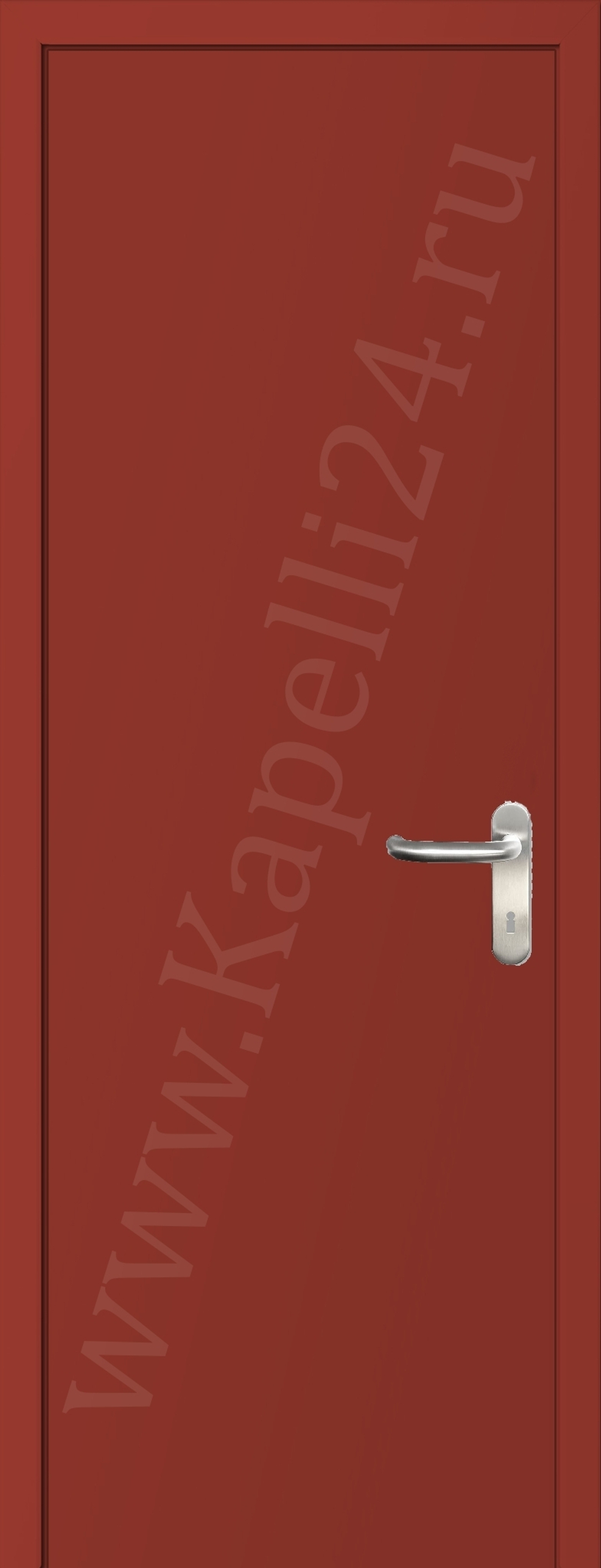 Дверь влагостойкая пластиковая KAPELLI multicolor ДГ RAL 3016 Кораллово-красный + коробка