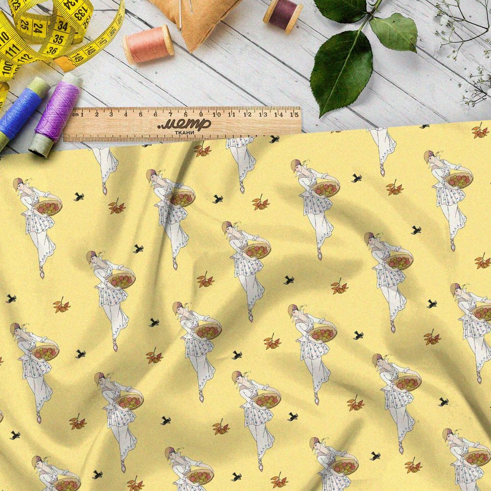 Ткань премиум таффета посторальная фантазия