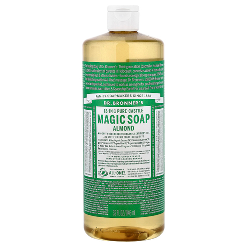 Dr. Bronner's, Pure-Castile Magic Soap, 18 в 1, с ароматом миндаля, 946 мл (32 жидк. унции)