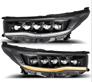 Передние фары Тойота Хайлендер 2014-2016 V6 type [Комплект Л+П; ходовые огни; светодиодный поворотник; электрокорректор; FULL LED]