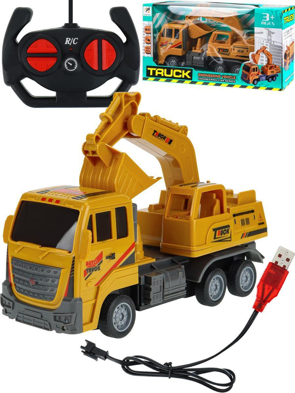 Экскаватор на РУ 23,5х8х19,5 см, свет, 3,7В, в коробка ( Арт. 2171158)