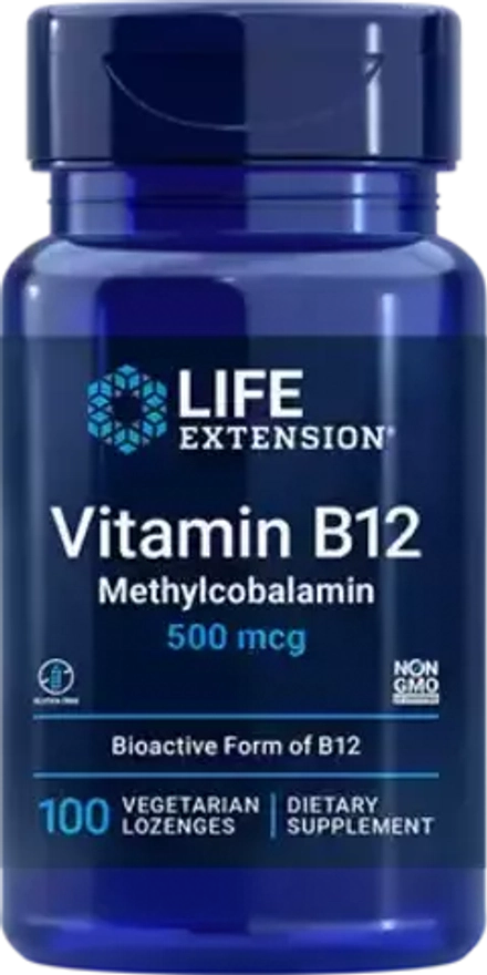 Vitamin B12 Methylcobalamin 500 мкг 100 пастилок Life Extension