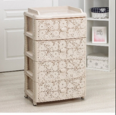 Комод широкий 4-х секционный «Лаура», цвет слоновая кость