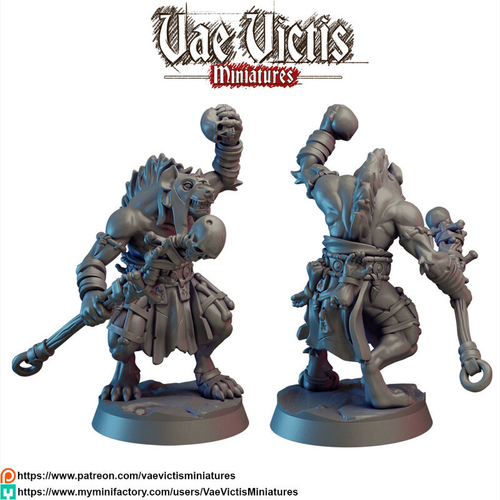 Гнолл Некромант Волшебник Маг Колдун монстр 1шт миниатюра для dnd, днд, pathfinder, фентези, Настольная игра, НРИ, Варгейм, РПГ