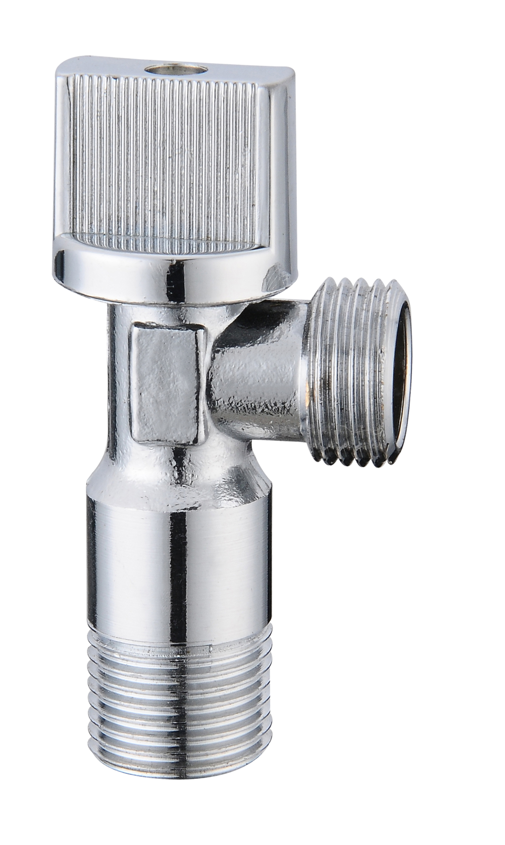 Кран угловой хромированный AOSKER (ф15х15) 1/2"х1/2" НР/ НР с отражателем