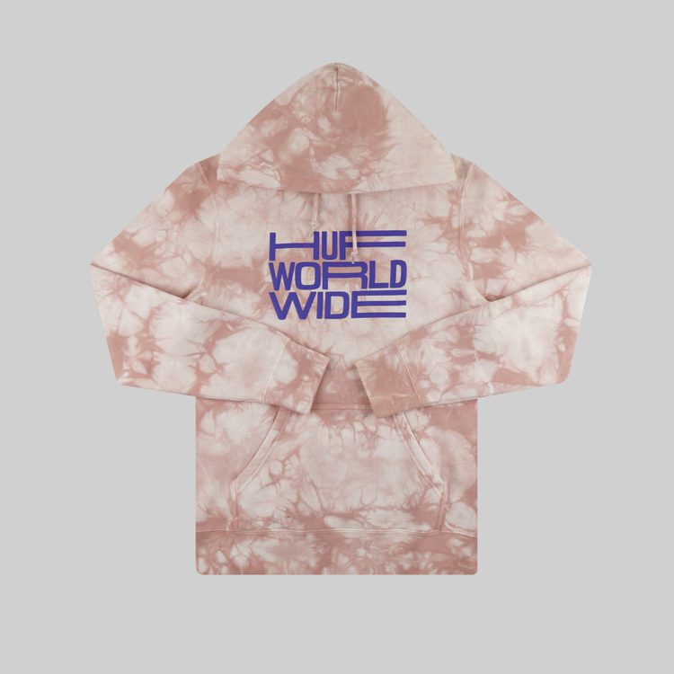 Толстовка мужская HUF Broadcast Tie-Dye артикул:PF00386 CORAL - купить в магазине Дайс