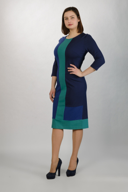 Трикотажное платье 1663ЮП, темно-синий #234ТС051663ЮП