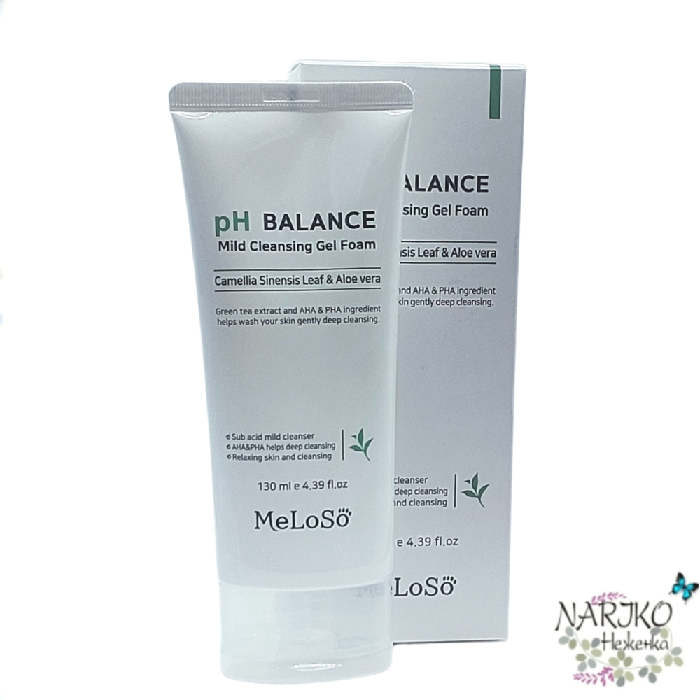 Очищающая пенка-гель для лица с экстрактом камелии и алоэ Dr.MeLoSo pH Balance Mild Cleansing Gel Foam, 130 мл.