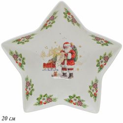 Lenardi 205-290 Блюдо 20см НОВЫЙ ГОД в под.уп.(х36)Фарфор