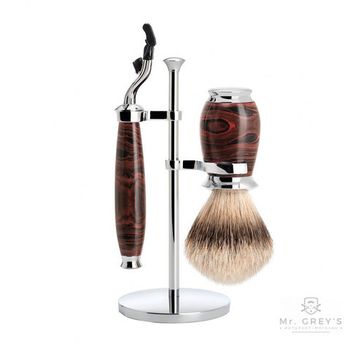 Бритвенный набор Muehle Purist Ebonite с помазком Silvertip и бритвой Mach3 (S 091 E 58 M3)