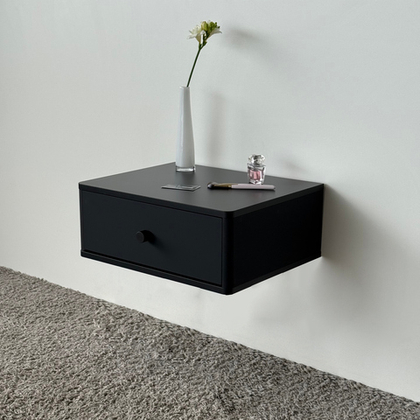 Тумба прикроватная подвесная ROYAL 5300 эко (Черный-р.черная)