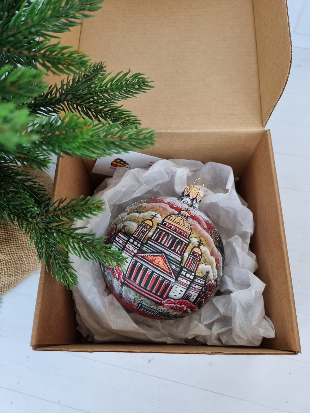 Шар стеклянный "Исакиевский собор",  ручная роспись