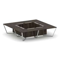 Steel Meet Стол переговорный квадратный KDK-PR.B.SP-16K Дуб Мали/Металл Серый 3200*3200*750