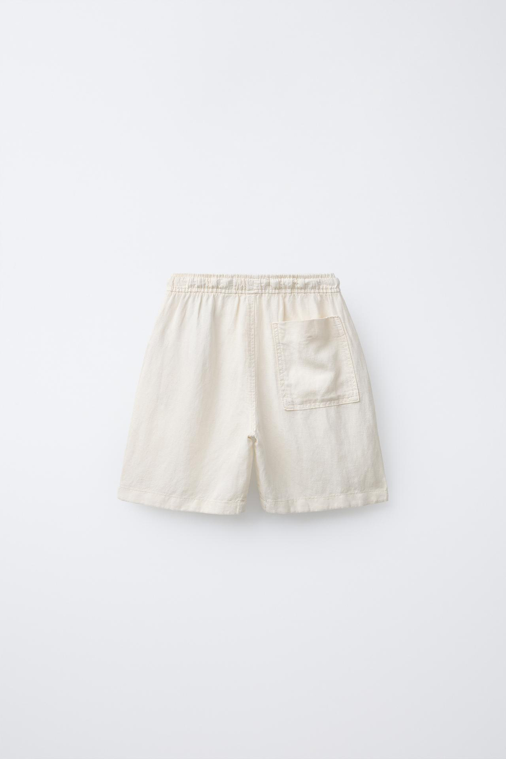 ZARA ШОРТЫ-БЕРМУДЫ ИЗ ЛЬНЯНОЙ ТКАНИ, ЭКРЮ