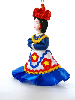 Кукла-подвеска Барынька в стиле дымковской игрушки