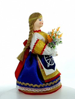 Кукла сувенирная фарфоровая. Девушка с колосьями пшеницы. г.Ялуторовск, Тюменская обл.