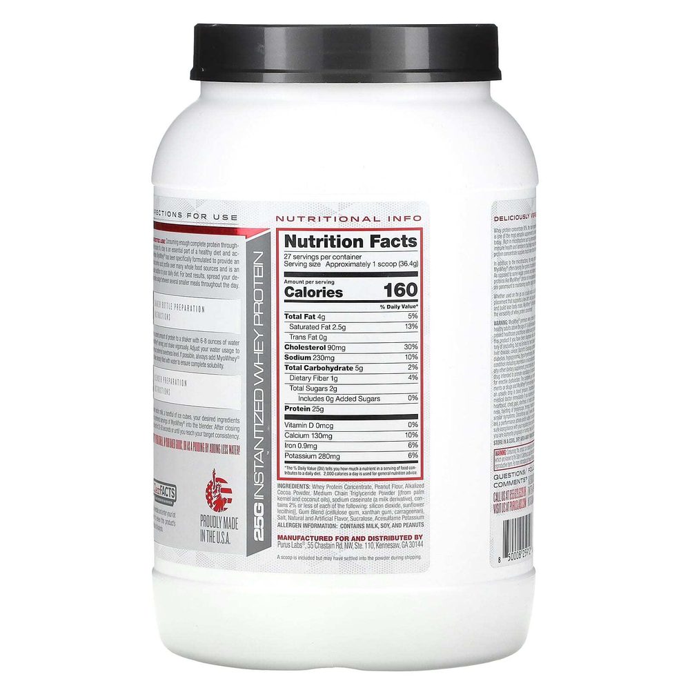 Purus Labs, Foundation Series, MyoWhey, шоколад и арахисовая паста, 1 кг (2,2 фунта)
