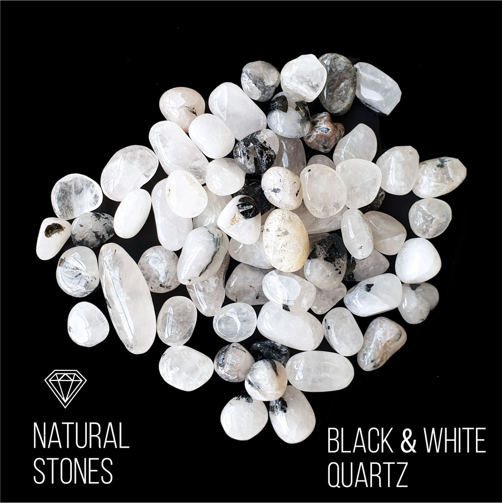 Натуральный камень B&W Quartz, 10-15 мм, 100гр
