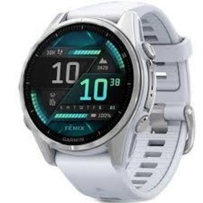 Смарт-часы Garmin Fenix 8 Amoled 43мм Silver c белым силиконовым ремешком, 010-02903-00