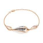 Браслет с принтом «Гусиная лапка» из комбинированного золота c фианитами и эмалью Артикул: 05-0806-00-401-1111