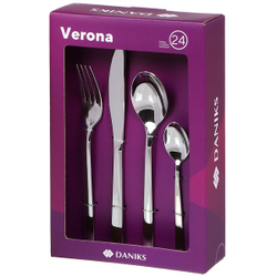 Набор столовых приборов нерж сталь, 24 пр, Daniks, Verona