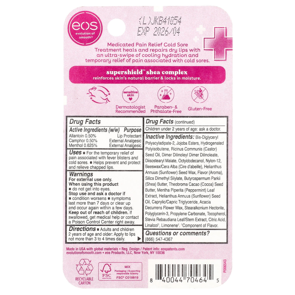 EOS, медикаментозное обезболивающее, для лечения герпеса, 10 мл (0,35 жидк. унции)