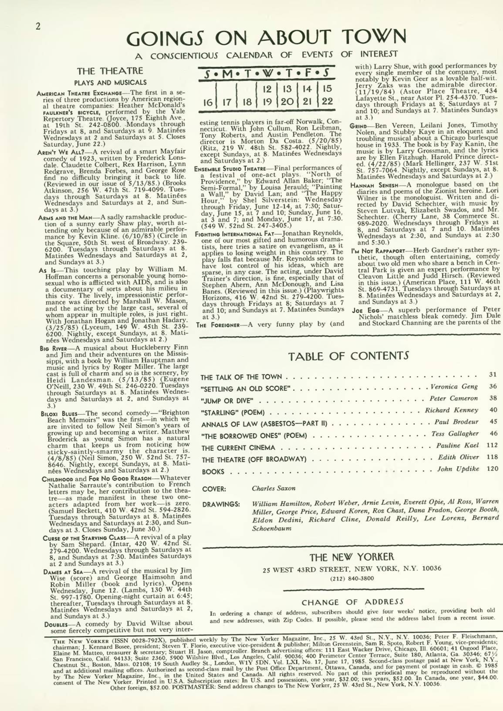 Журнал The New Yorker 17-06-1985