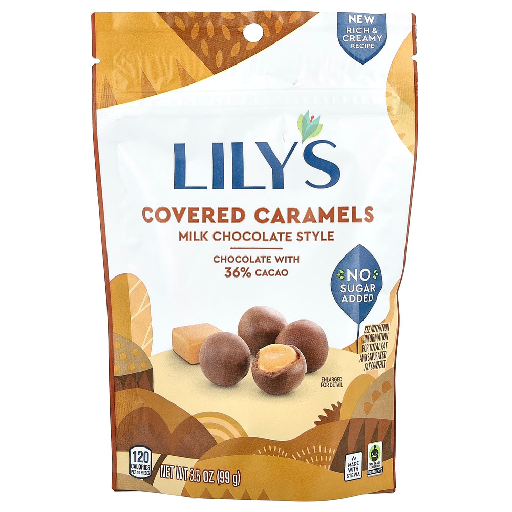 Lily's Sweets, Coated Caramels, в стиле молочного шоколада, 99 г (3,5 унции)