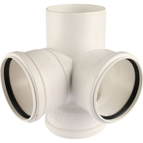 Крестовина угловая двухплоскостная для внутренней канализации Рехау 110 х 110 х 110 х 87°