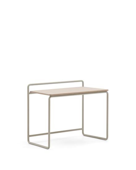 Tinn Письменный стол из ясеневого шпона с бежевой металлической конструкцией, 75 x 45,5